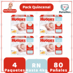 Pack Quincenal Pañal Huggies Natural Care Recién Nacido 80 UN