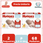 Pack Quincenal Pañal Huggies Natural Care P 68 UN