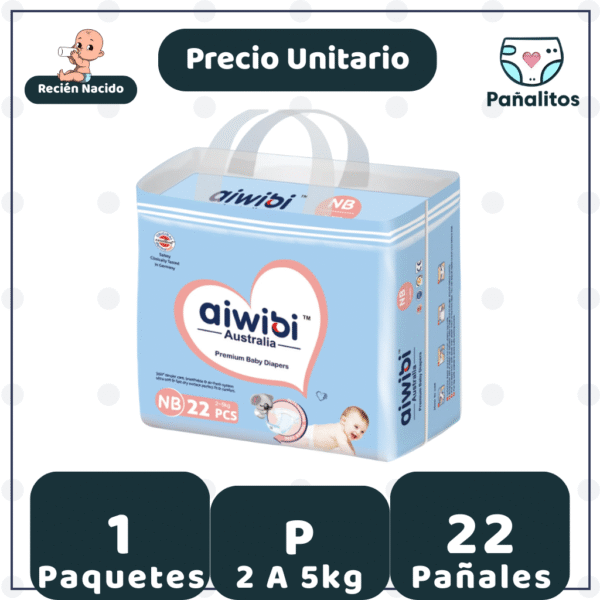 Pañal Aiwibi Recien Nacido 22 UN - Unidad