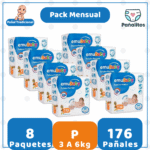 Pack Mensual Pañal Emubaby Premium