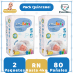 Pack Quincenal Pañal Emubaby Recién Nacido 80 Unidades