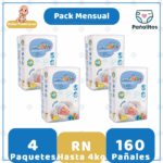Pack Mensual Pañal Emubaby Recién Nacido 160 Unidades