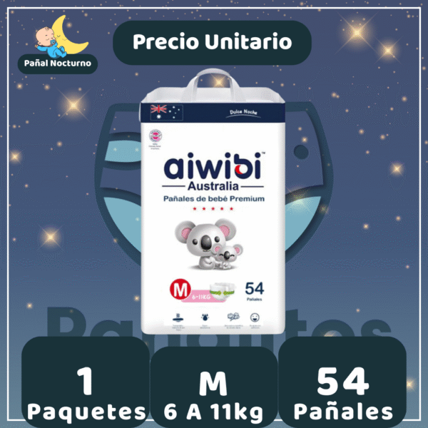 Pañal Aiwibi Dulce Noche M 54 UN - Unidad