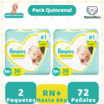 Pack Quincenal Pañal Pampers Premium Care Recién Nacido