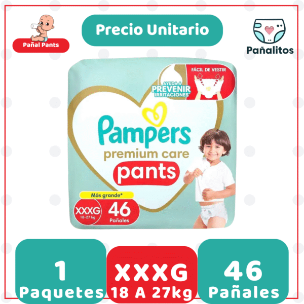 Pañal Pampers Premium Care Pants XXXG 46 - Unidad
