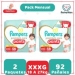 Pack Mensual Pampers Premium Care Pants XXX 92