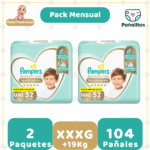 Pack Mensual Pampers Premium Care XXXG 104