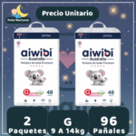 Pack Mensual Pañal Aiwibi Dulce Noche G 96 UN