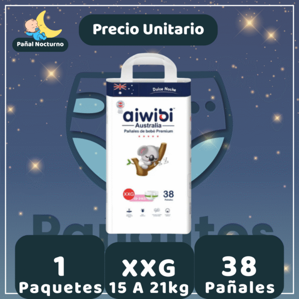 Pañal Aiwibi Dulce Noche XXG 38 UN - Unidad