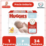 Pañal Huggies Natural Care P 34 UN - Unidad